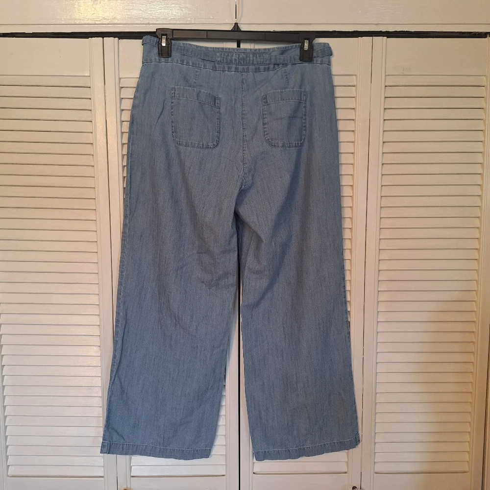 J. Jill Drawstring Waist Wide Leg Lightweight Jeans Sz 14P *H - Picture 4 of 8
